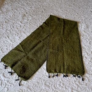 Olive Green Yak Wool Scarf